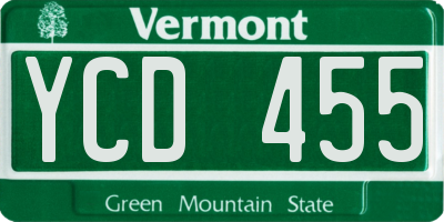 VT license plate YCD455