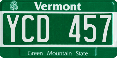 VT license plate YCD457