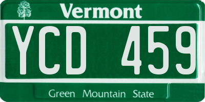 VT license plate YCD459