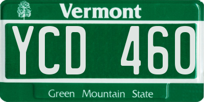 VT license plate YCD460