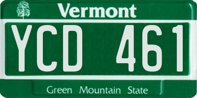 VT license plate YCD461