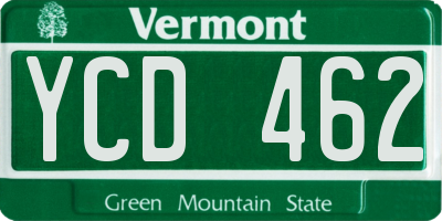 VT license plate YCD462