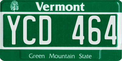VT license plate YCD464