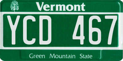 VT license plate YCD467