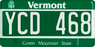 VT license plate YCD468