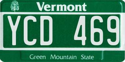 VT license plate YCD469