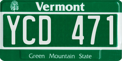 VT license plate YCD471
