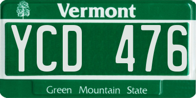 VT license plate YCD476