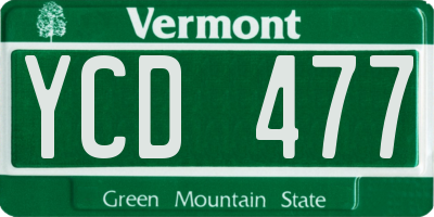 VT license plate YCD477