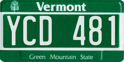 VT license plate YCD481