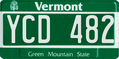 VT license plate YCD482