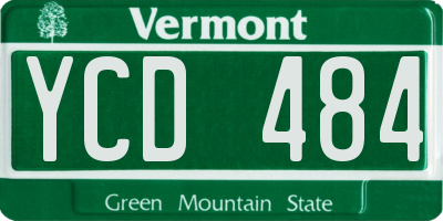 VT license plate YCD484