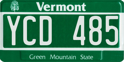 VT license plate YCD485