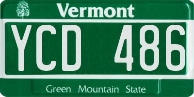 VT license plate YCD486