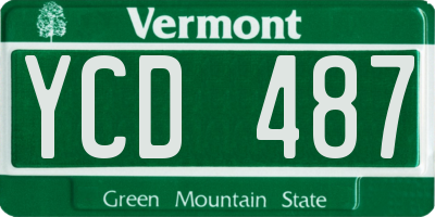 VT license plate YCD487