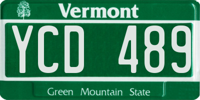 VT license plate YCD489
