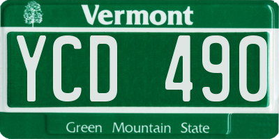 VT license plate YCD490