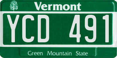 VT license plate YCD491