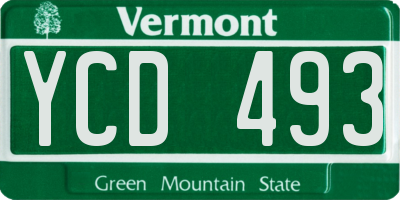 VT license plate YCD493