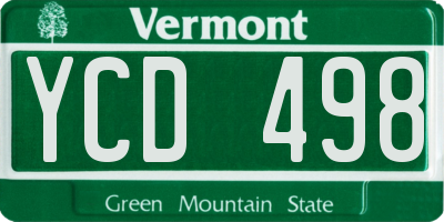 VT license plate YCD498