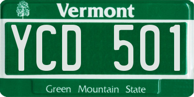 VT license plate YCD501