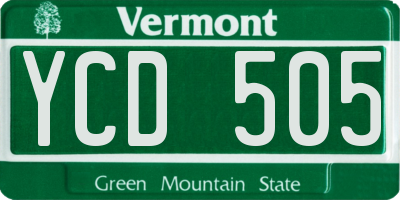 VT license plate YCD505