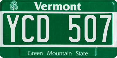 VT license plate YCD507