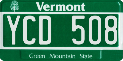 VT license plate YCD508