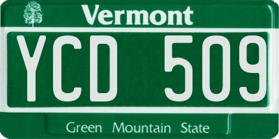 VT license plate YCD509
