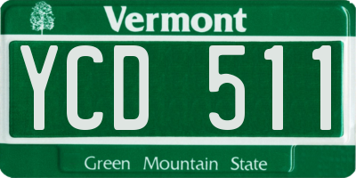 VT license plate YCD511