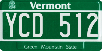 VT license plate YCD512
