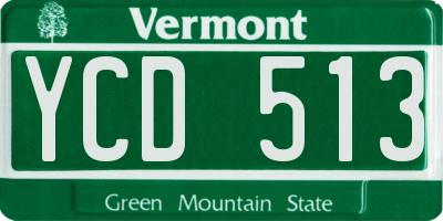 VT license plate YCD513