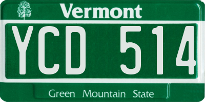 VT license plate YCD514