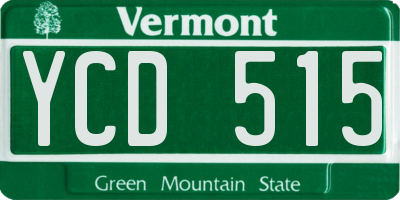 VT license plate YCD515
