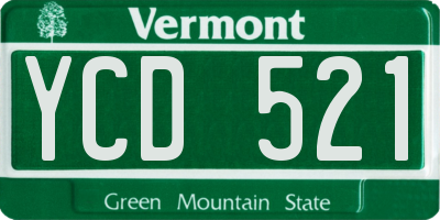 VT license plate YCD521