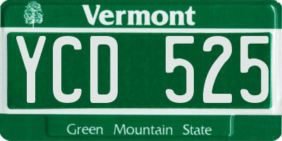 VT license plate YCD525