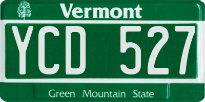 VT license plate YCD527
