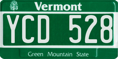VT license plate YCD528