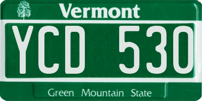 VT license plate YCD530