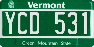 VT license plate YCD531