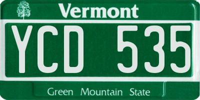 VT license plate YCD535