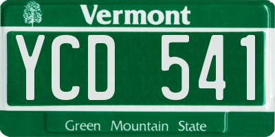 VT license plate YCD541