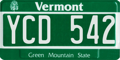 VT license plate YCD542