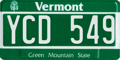 VT license plate YCD549