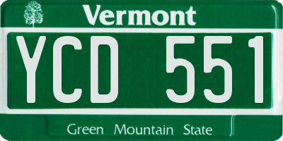 VT license plate YCD551