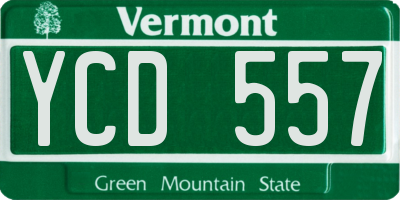 VT license plate YCD557