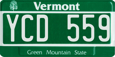 VT license plate YCD559