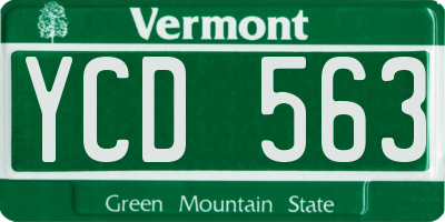 VT license plate YCD563