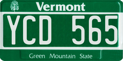 VT license plate YCD565