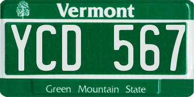 VT license plate YCD567